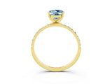 Yellow gold Oval Cut Diamond Pavé Band with Six-Prong Setting_3