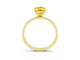 Yellow gold Oval Cut Diamond Pavé Band with Six-Prong Setting_3