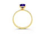 Yellow gold Oval Cut Diamond Pavé Band with Six-Prong Setting_3