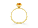 Yellow gold Oval Cut Diamond Pavé Band with Six-Prong Setting_3