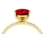 Yellow gold Oval Cut Diamond Pavé Band with Six-Prong Setting_4
