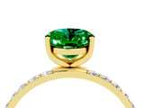 Yellow gold Oval Cut Diamond Pavé Band with Six-Prong Setting_4