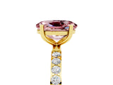 Yellow gold Oval Cut Diamond Pavé Band with Six-Prong Setting_5