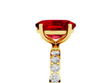 Yellow gold Oval Cut Diamond Pavé Band with Six-Prong Setting_5