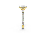 Yellow gold Oval Cut Diamond Pavé Solitaire Engagement Ring with Four-Prong Setting_77
