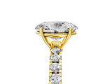 Yellow gold Oval Cut Diamond Pavé Solitaire Engagement Ring with Four-Prong Setting_80