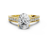 Yellow gold Oval Cut Diamond Pave Band with Four-Prong Setting_37
