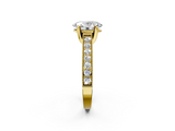 Yellow gold Oval Cut Diamond Pave Band with Four-Prong Setting_39