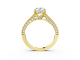 Yellow gold Oval Cut Diamond Pave Band with Four-Prong Setting_40