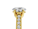 Yellow gold Oval Cut Diamond Pave Band with Four-Prong Setting_42