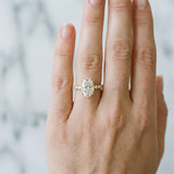 Yellow gold Oval Cut Diamond Prong Set Engagement Ring with Pavé Band_247