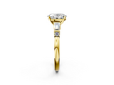Yellow gold Oval Cut Diamond Ring with Baguette Side Stones, Channel Set Band, and Four-Prong Setting_27