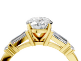 Yellow gold Oval Cut Diamond Ring with Baguette Side Stones, Channel Set Band, and Four-Prong Setting_29