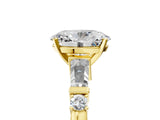 Yellow gold Oval Cut Diamond Ring with Baguette Side Stones, Channel Set Band, and Four-Prong Setting_30