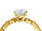 Yellow gold Oval Cut Diamond Ring with Marquise and Round with Citrine side stone Side Stones and Four-Prong Setting_16