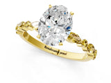 Yellow gold Oval Cut Diamond Ring with Marquise and Round with Yellow Sapphire side stone Side Stones and Four-Prong Setting_25