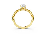 Yellow gold Oval Cut Diamond Ring with Marquise and Round with Yellow Sapphire side stone Side Stones and Four-Prong Setting_27