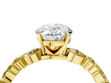Yellow gold Oval Cut Diamond Ring with Marquise and Round with Yellow Sapphire side stone Side Stones and Four-Prong Setting_28