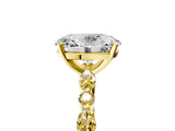 Yellow gold Oval Cut Diamond Ring with Marquise and Round with Yellow Sapphire side stone Side Stones and Four-Prong Setting_29