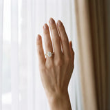 Yellow gold Oval Cut Diamond Ring with Milgrain Pavé Band and Four-Prong Setting_12