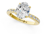 Yellow gold Oval Cut Diamond Ring with Pavé Band and Four-Prong Setting_56
