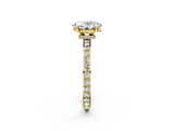 Yellow gold Oval Cut Diamond Ring with Pavé Band and Four-Prong Setting_57