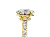 Yellow gold Oval Cut Diamond Ring with Pavé Band and Four-Prong Setting_60