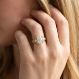 Yellow gold Oval Cut Diamond Ring with Scrollwork Band and Prong Setting_14