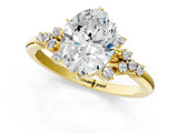 Yellow gold Oval Cut Diamond Ring with Side Stones and Four-Prong Setting_14