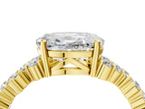 Yellow gold Oval Cut Diamond Scattered Round Accent Ring with Prong Setting_16