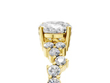 Yellow gold Oval Cut Diamond Scattered Round Accent Ring with Prong Setting_17