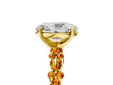 Yellow gold Oval Cut Diamond Side Stone Solitaire Ring with Round with Citrine side stone and Four-Prong Setting_5