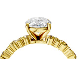 Yellow gold Oval Cut Diamond Side Stone Solitaire Ring with Round with Yellow Sapphire side stone and Four-Prong Setting_4