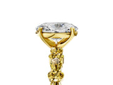 Yellow gold Oval Cut Diamond Side Stone Solitaire Ring with Round with Yellow Sapphire side stone and Four-Prong Setting_5