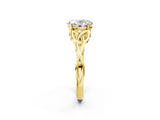 Yellow gold Oval Cut Diamond Solitaire Celtic Knot Ring with Four-Prong Setting_100