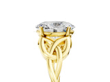 Yellow gold Oval Cut Diamond Solitaire Celtic Knot Ring with Four-Prong Setting_103