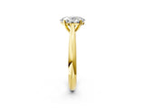 Yellow gold Oval Cut Diamond Solitaire Engagement Ring with Cathedral Setting and Four-Prong Mount_102