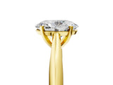Yellow gold Oval Cut Diamond Solitaire Engagement Ring with Cathedral Setting and Four-Prong Mount_105