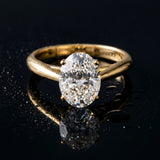 Yellow gold Oval Cut Diamond Solitaire Engagement Ring with Cathedral Setting and Four-Prong Mount_17