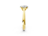 Yellow gold Oval Cut Diamond Solitaire Engagement Ring with Cathedral Setting and Four-Prong Mount_250