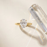 Yellow gold Oval Cut Diamond Solitaire Engagement Ring with Classic Band and Four-Prong Setting_190