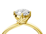 Yellow gold Oval Cut Diamond Solitaire Engagement Ring with Four-Prong Setting and Classic Band_24