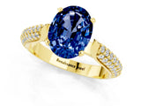Yellow gold Oval Cut Diamond Solitaire Engagement Ring with Pavé Band and Four-Prong Setting_1