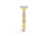 Yellow gold Oval Cut Diamond Solitaire Engagement Ring with Pavé Band and Four-Prong Setting_2