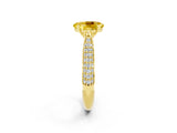 Yellow gold Oval Cut Diamond Solitaire Engagement Ring with Pavé Band and Four-Prong Setting_2