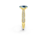 Yellow gold Oval Cut Diamond Solitaire Engagement Ring with Pavé Band and Four-Prong Setting_2