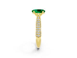 Yellow gold Oval Cut Diamond Solitaire Engagement Ring with Pavé Band and Four-Prong Setting_2