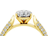 Yellow gold Oval Cut Diamond Solitaire Engagement Ring with Pavé Band and Four-Prong Setting_4