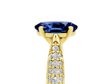 Yellow gold Oval Cut Diamond Solitaire Engagement Ring with Pavé Band and Four-Prong Setting_5