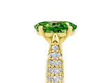 Yellow gold Oval Cut Diamond Solitaire Engagement Ring with Pavé Band and Four-Prong Setting_5